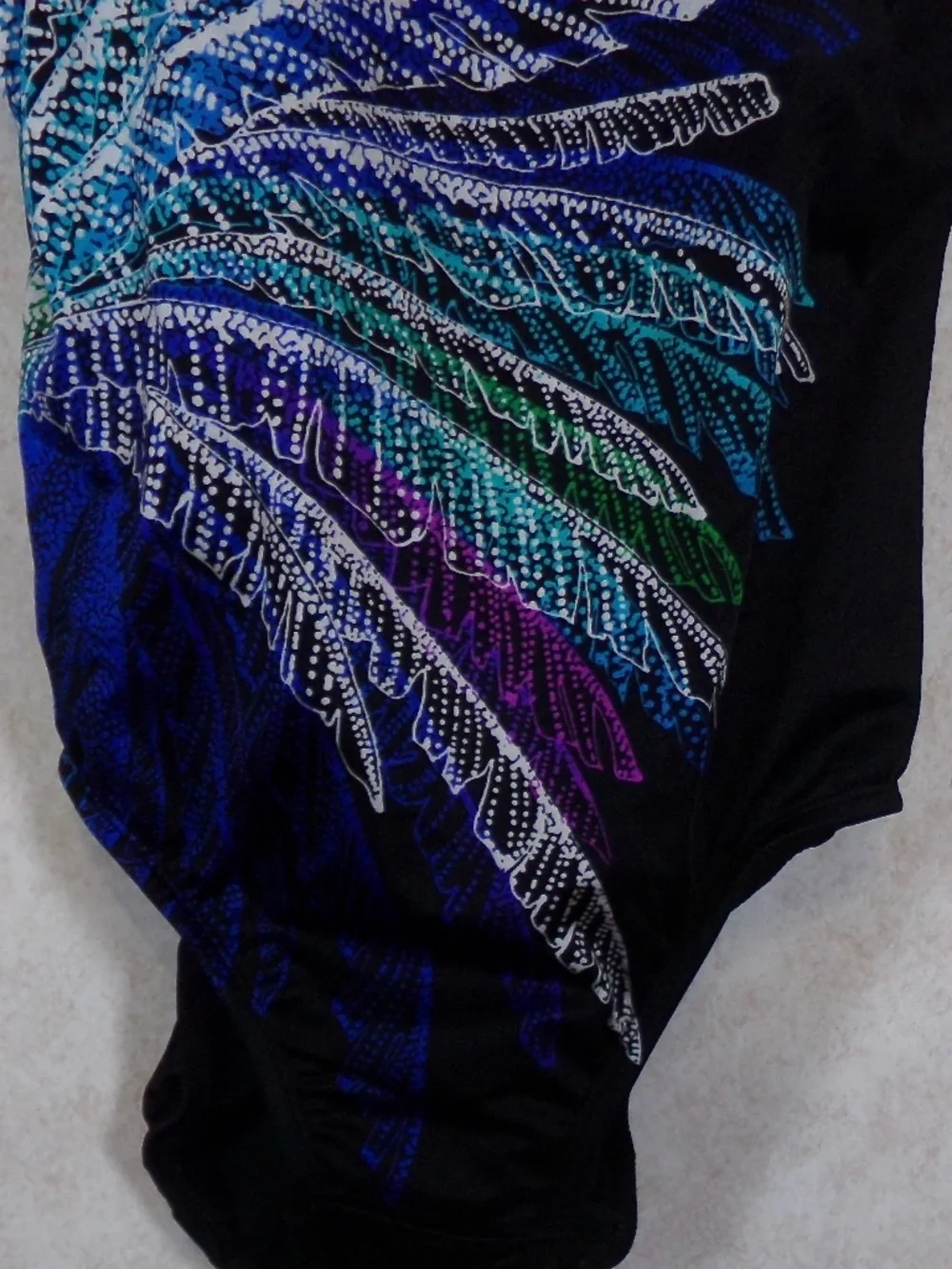 NWT Swim Solutions Blu/Blk Multi One Pc Swim, Bust,Tummy & Waist Enhancement Sz8 - Picture 3 of 11
